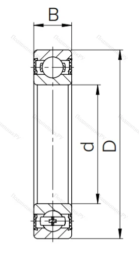 Шариковый однорядный подшипник 180111 (6011 2RS) в Омске