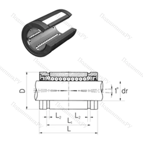 Подшипник шариковый линейный LMBS 12UUOP от производителя  Samick