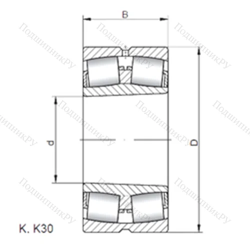 Подшипник роликовый радиальный самоцентрирующийся 24044 K 30W 33 от производителя  ISO