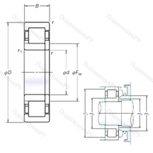 Подшипник роликовый радиальный NUP 2228EM