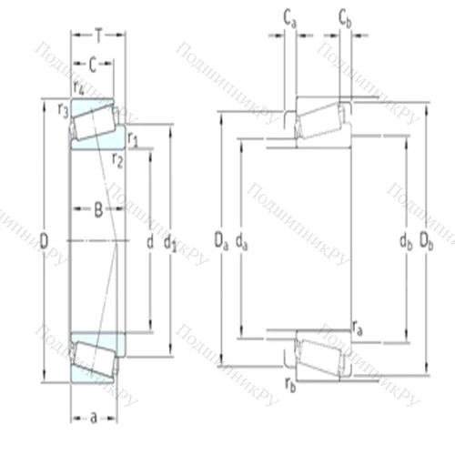 Подшипник роликовый радиально-упорный 32306J 2/Q