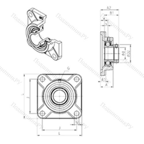 Подшипниковый узел шариковый радиальный ESF 212 от производителя  SNR
