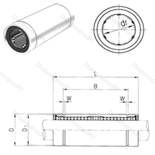 Подшипник шариковый линейный LME 25L от производителя  Samick