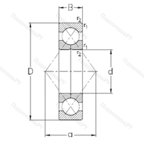 Подшипник шариковый радиально-упорный с четырёхточечным QJ 310-MPA