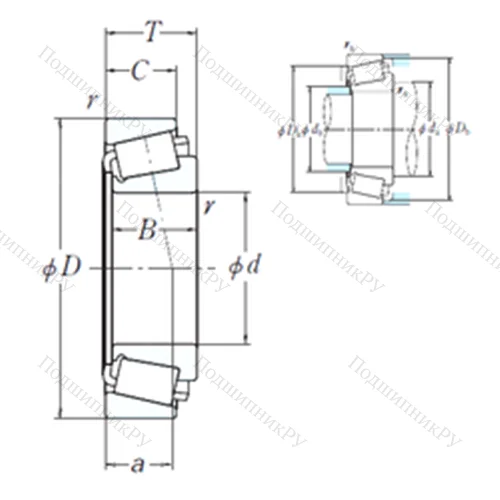 Подшипник роликовый радиальный LM 361649/LM 361610 от производителя  NSK