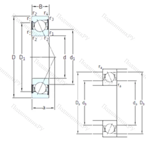 Подшипник шариковый радиально-упорный S 7220 ACD/P 4A от производителя  SKF