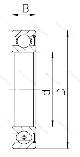 Шариковый однорядный подшипник 60107 (6007 Z) в Омске