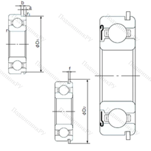 Подшипник шариковый радиальный 6918ZNR от производителя  NACHI