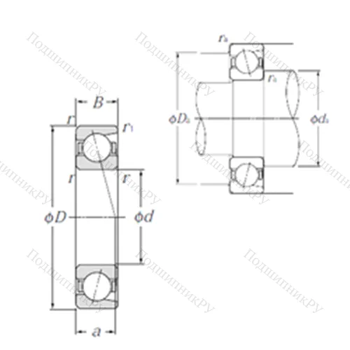 Подшипник шариковый радиально-упорный 7213B