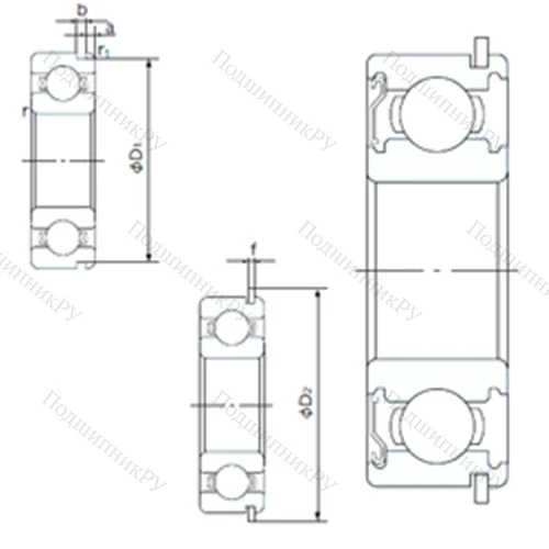 Подшипник шариковый радиальный 6209ZENR