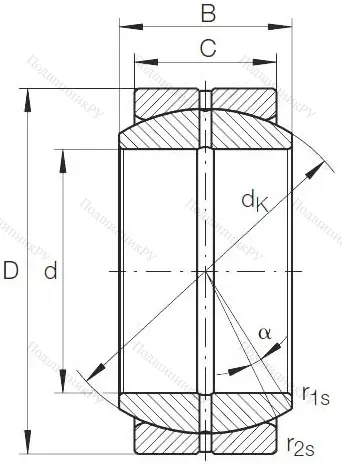 Шарнирный подшипник GE 8 DO от производителя  ELGES Шарнирный подшипник GE 8 DO от производителя  ELGES