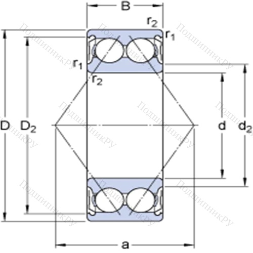 Двухрядные радиально-упорные шарикоподшипники 3211 A-2Z от производителя  SKF