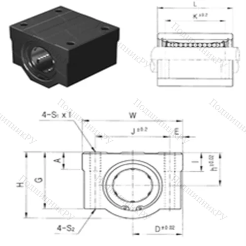 Подшипник шариковый линейный SC 8-B от производителя  Samick