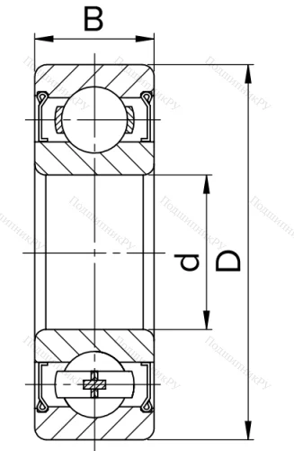 Шариковый однорядный подшипник 80210 (6210 ZZ) в Омске