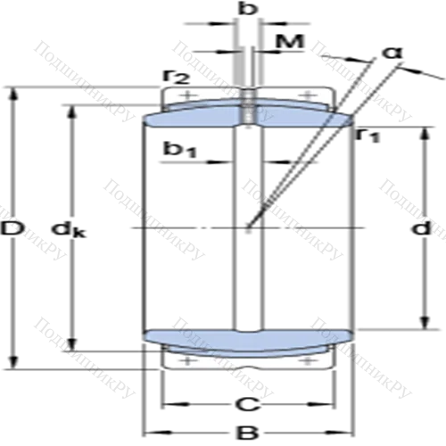 Радиальные сферические подшипники скольжения с контактными поверхностями сталь/сталь, требующие техобслуживания GEC 600 FBAS