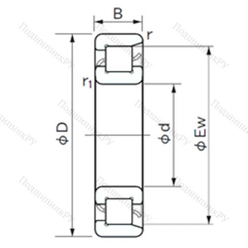 Подшипник роликовый радиальный NF 1076