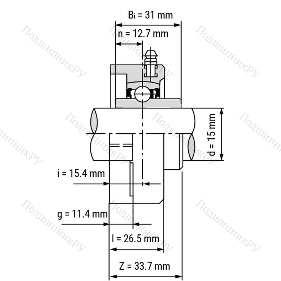 Подшипниковый узел SS-UCFLPL 202-B - Вал: 15 мм