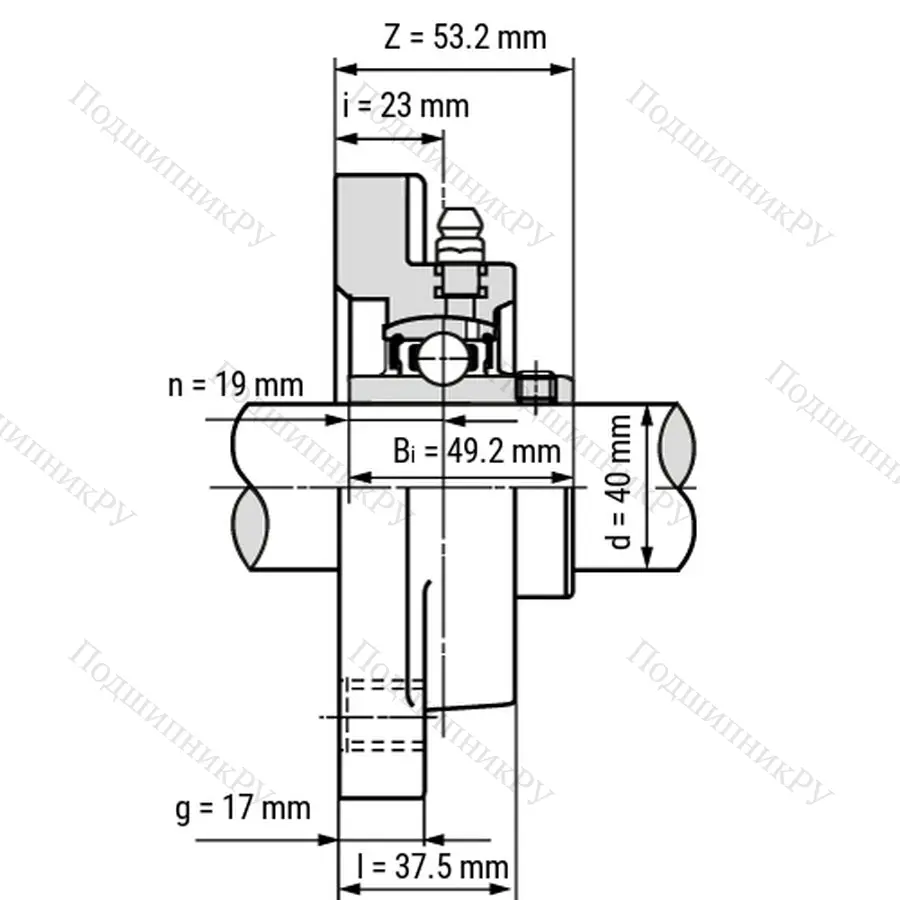 Подшипниковый узел SS-UCFPL 208-W - Вал: 40 мм