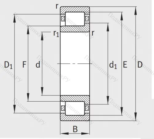 Роликовый цилиндрический подшипник NJ 2212 E XL TVP 2 от производителя  FAG