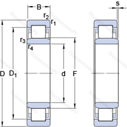 Однорядные цилиндрические роликоподшипники NU 2234 ECML