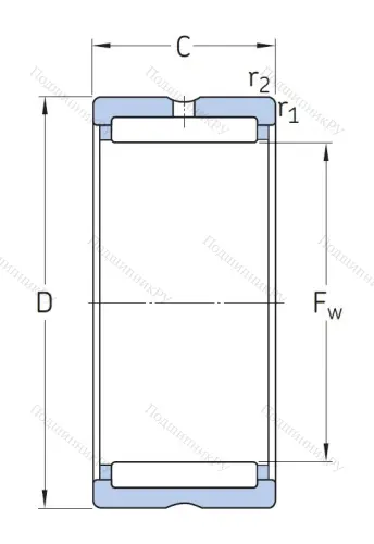 Игольчатый подшипник NK 70/25 от производителя  SKF