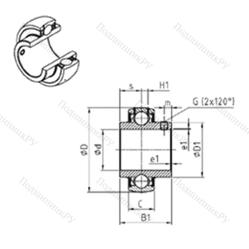 Подшипник шариковый радиальный UC 309-26
