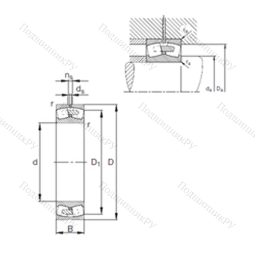 Подшипник роликовый радиальный самоцентрирующийся 24192-E 1A-MB 1 от производителя  FAG