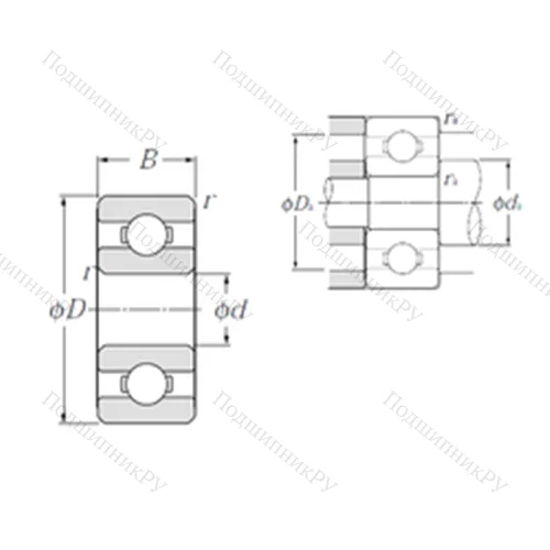 Подшипник шариковый радиальный 68/2,5