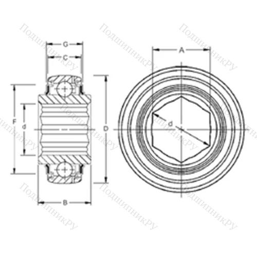 Подшипник шариковый радиальный G 206KPPB 4