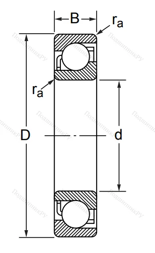 Радиально-упорный шариковый подшипник 7205 AC/DT (446205 Е ГОСТ) в Омске