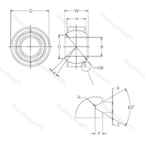 Подшипник скольжения сферический MBW 16VCR от производителя  NMB