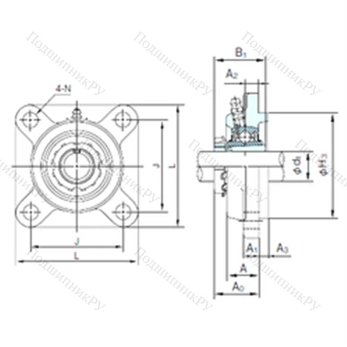 Подшипниковый узел шариковый радиальный UKFS 328+H 2328 от производителя  NACHI