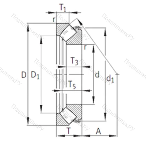 Подшипник роликовый упорно-радиальный 29412-E 1 от производителя  INA