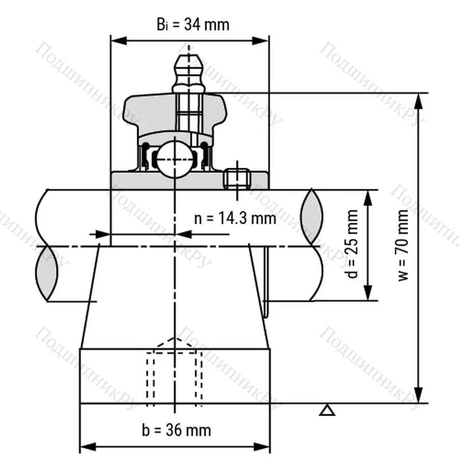 Подшипниковый узел UCPW 205 - Вал: 25 мм