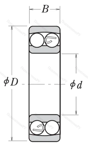 Двухрядный шариковый подшипник 1311 от производителя  NSK