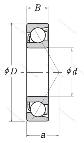 Однорядный шариковый подшипник 7312 AW (46312 ГОСТ) от производителя  NSK