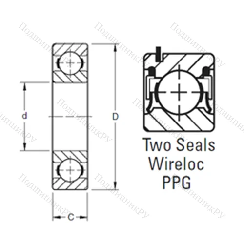 Подшипник шариковый радиальный 9111PPG