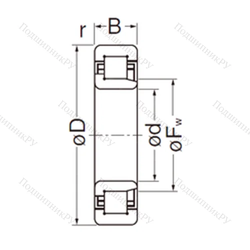 Подшипник роликовый радиальный NJ 210EG