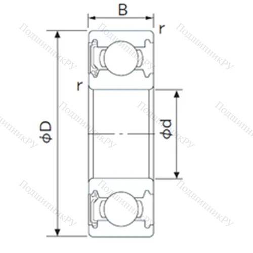 Подшипник шариковый радиальный 1614-RS от производителя  CYSD