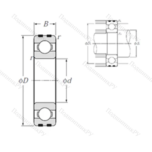 Подшипник шариковый радиальный EC-6002