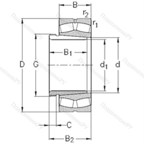 Подшипник роликовый радиальный самоцентрирующийся 22330-K-MB-W 33+AHX 2330 от производителя  NKE
