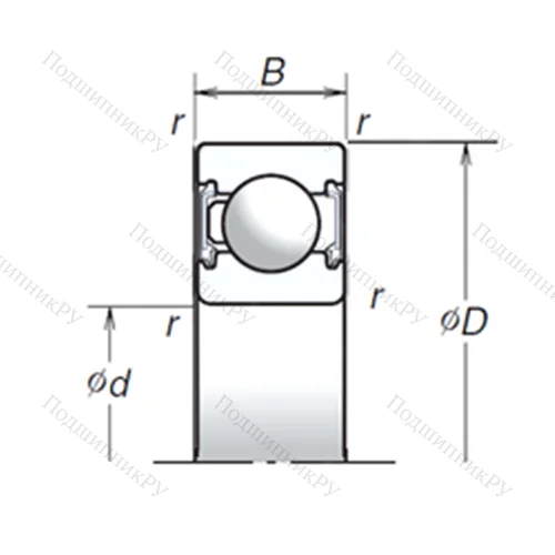 Подшипник шариковый радиальный 6207T 1XVV