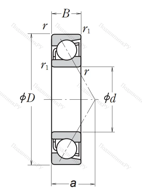 Однорядный шариковый подшипник 7218 BW