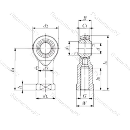 Подшипник скольжения сферический PHS 14 от производителя  IKO