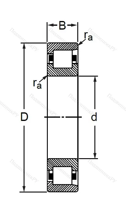 Цилиндрический роликовый подшипник 102209 (N 209 V) в Омске