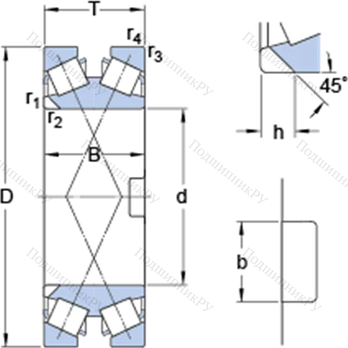 Двухрядные конические роликоподшипники конфигурации TDI 332167