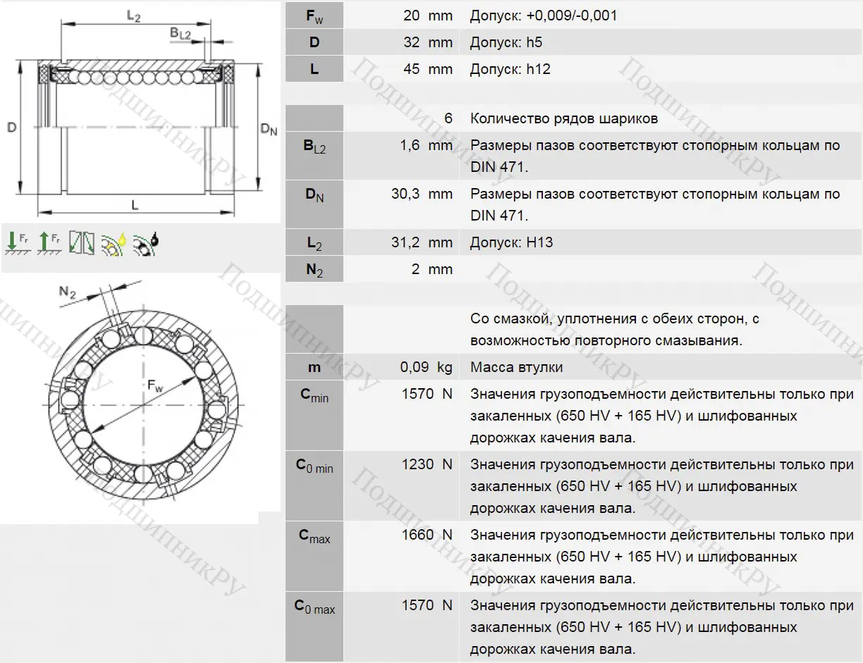 Подшипник KB 20 PP в Омске