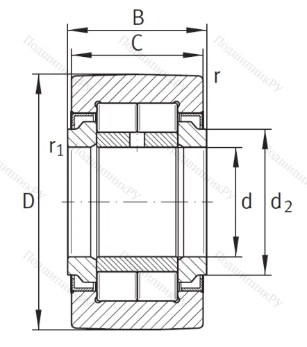 Игольчатый подшипник NUTR 50110 от производителя  INA Игольчатый подшипник NUTR 50110 от производителя  INA