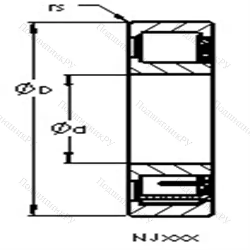 Подшипники роликовые радиальные с цилиндрическими роликами NJ 2220 EMA от производителя  AST