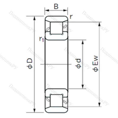 Подшипник роликовый радиальный N 414